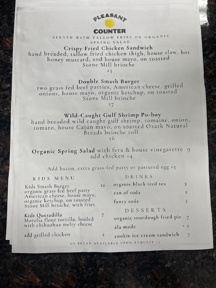 Pleasant Counter Menu image 3